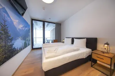 Ein Bett oder Betten in einem Zimmer der Unterkunft Edelweisshaus Top 7