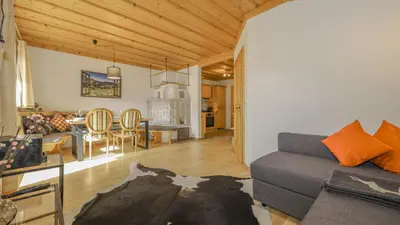 Ein Sitzbereich in der Unterkunft Apartment Jochberger Tor by ONE-Villas