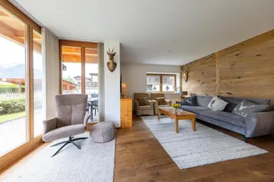 Ein Sitzbereich in der Unterkunft Residenz Sonnenfeld Top 1