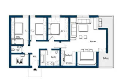 Grundriss der Unterkunft Residenz Sonnenfeld Top 4