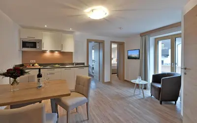 Küche/Küchenzeile in der Unterkunft Appartements Bergland