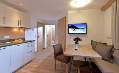 Küche/Küchenzeile in der Unterkunft Appartements Bergland