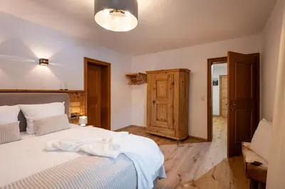 Ein Bett oder Betten in einem Zimmer der Unterkunft Bergpanorama
