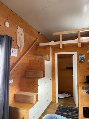 Ein Etagenbett oder Etagenbetten in einem Zimmer der Unterkunft Tiny House Lodges Zillertal