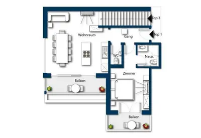 Grundriss der Unterkunft Sam Alm Top 1