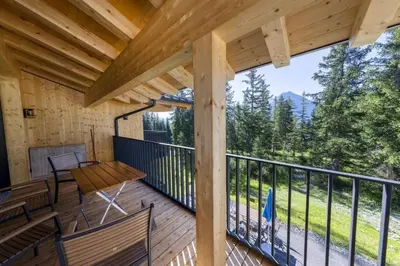 Ein Balkon oder eine Terrasse in der Unterkunft Sam Alm Top 1+2