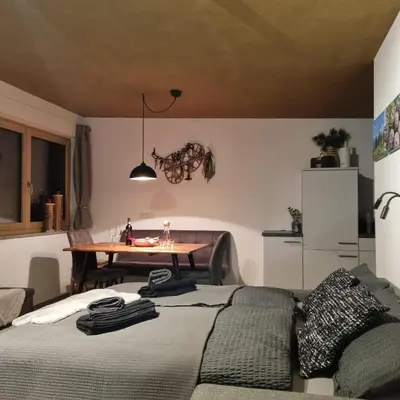 Ein Bett oder Betten in einem Zimmer der Unterkunft Apartment Zirbenzapfen