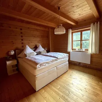 Ein Bett oder Betten in einem Zimmer der Unterkunft Ferienwohnung Luchtmaurer Auszeit