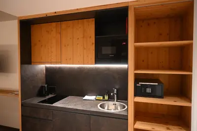 Küche/Küchenzeile in der Unterkunft SkiWelt-Lodge Brixen im Thale