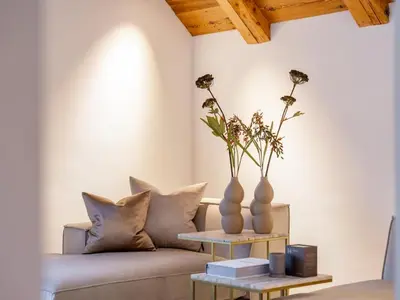 Ein Sitzbereich in der Unterkunft Villa Filzer
