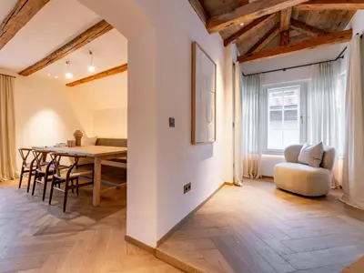 Ein Sitzbereich in der Unterkunft Villa Filzer