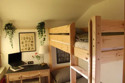 Ein Bett oder Betten in einem Zimmer der Unterkunft Ferienwohnung Rosa