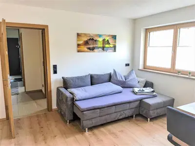 Ein Sitzbereich in der Unterkunft Apartment Ferienwohnung Selina by Interhome