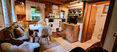 Küche/Küchenzeile in der Unterkunft Polle Hütte EG