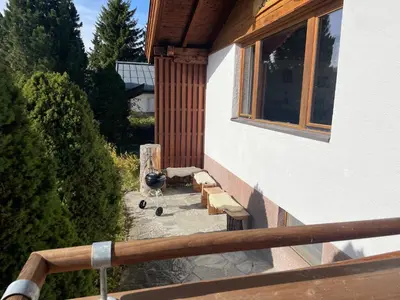Ein Balkon oder eine Terrasse in der Unterkunft Kosbacher Hütte