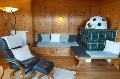 Ein Sitzbereich in der Unterkunft Gartenwohnung Ritter