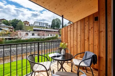 Ein Balkon oder eine Terrasse in der Unterkunft Schwaigermühle Apartments
