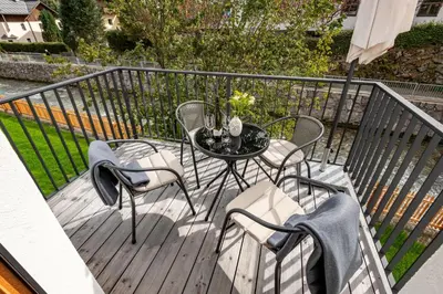 Ein Balkon oder eine Terrasse in der Unterkunft Schwaigermühle Apartments