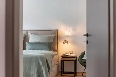 Ein Bett oder Betten in einem Zimmer der Unterkunft Alpflair Urlaubsdomizil