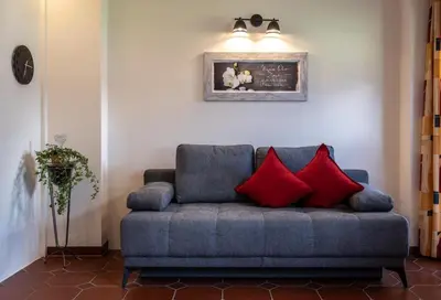 Ein Sitzbereich in der Unterkunft Marios Appartement
