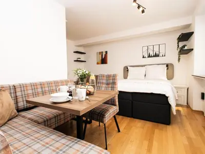 Ein Bett oder Betten in einem Zimmer der Unterkunft Hoffie und Prost