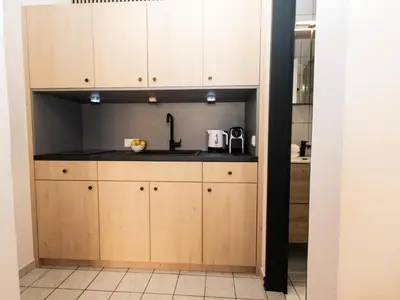Küche/Küchenzeile in der Unterkunft Hoffie und Prost