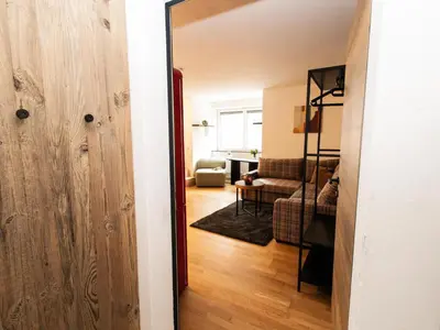 Ein Sitzbereich in der Unterkunft Hoffie