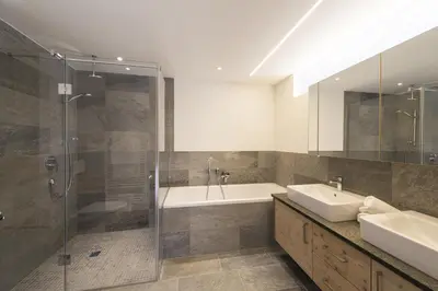 Ein Badezimmer in der Unterkunft Alpen Chalet Dorfwies