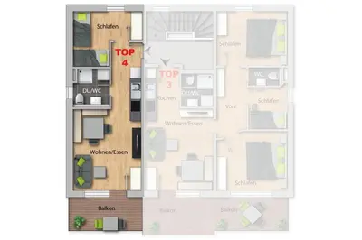 Grundriss der Unterkunft Ferienwohnung Königsleiten 121b - Top 4