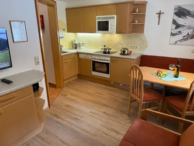 Küche/Küchenzeile in der Unterkunft Appartement Stöckl