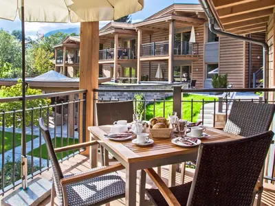 Ein Balkon oder eine Terrasse in der Unterkunft Apartment Resort Tirol Wildschönau 2 by Interhome