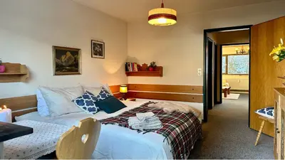 Ein Bett oder Betten in einem Zimmer der Unterkunft Apartment Bergblick 2