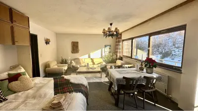 Ein Sitzbereich in der Unterkunft Apartment Bergblick 2