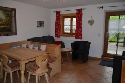 Ein Sitzbereich in der Unterkunft Reitstall Henntalhof