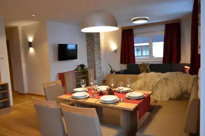 Ein Sitzbereich in der Unterkunft Apartment Dorfjuwel