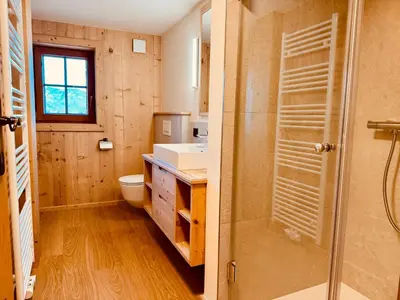 Ein Badezimmer in der Unterkunft ALPIN CHARME APARTMENTS Tonis cozy Boutique Apartment