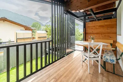 Ein Balkon oder eine Terrasse in der Unterkunft klein und fein wohnen OM