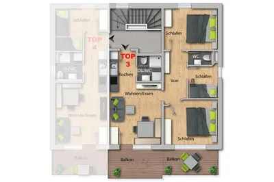 Grundriss der Unterkunft Ferienwohnung Königsleiten 121b - Top 3