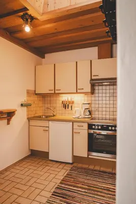 Küche/Küchenzeile in der Unterkunft Demeterhof Knolln