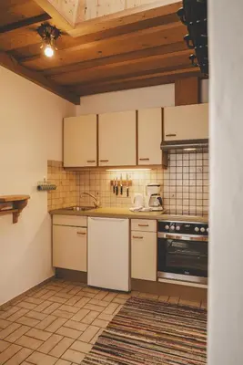 Küche/Küchenzeile in der Unterkunft Demeterhof Knolln