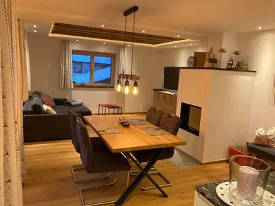 Ein Sitzbereich in der Unterkunft Landhaus Anneliese