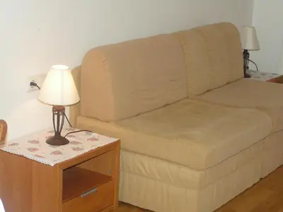 Ein Sitzbereich in der Unterkunft Karrerhof