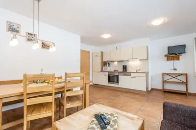 Küche/Küchenzeile in der Unterkunft Appartement Einödberg