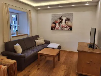 Ein Sitzbereich in der Unterkunft Schmiedhäusl