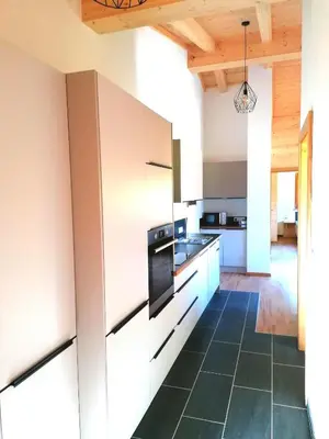 Küche/Küchenzeile in der Unterkunft Ferienwohnung Lacken