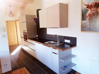 Küche/Küchenzeile in der Unterkunft Ferienwohnung Lacken