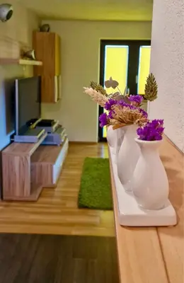 Küche/Küchenzeile in der Unterkunft Saal life Apartment