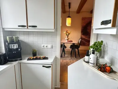 Küche/Küchenzeile in der Unterkunft SPOTLIGHT 4YOU City Apartment with parking by belle-stay