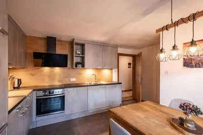 Küche/Küchenzeile in der Unterkunft Ferienwohnung Pulverer