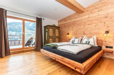 Ein Bett oder Betten in einem Zimmer der Unterkunft Appartement Adamhof Hochsitz Leogang